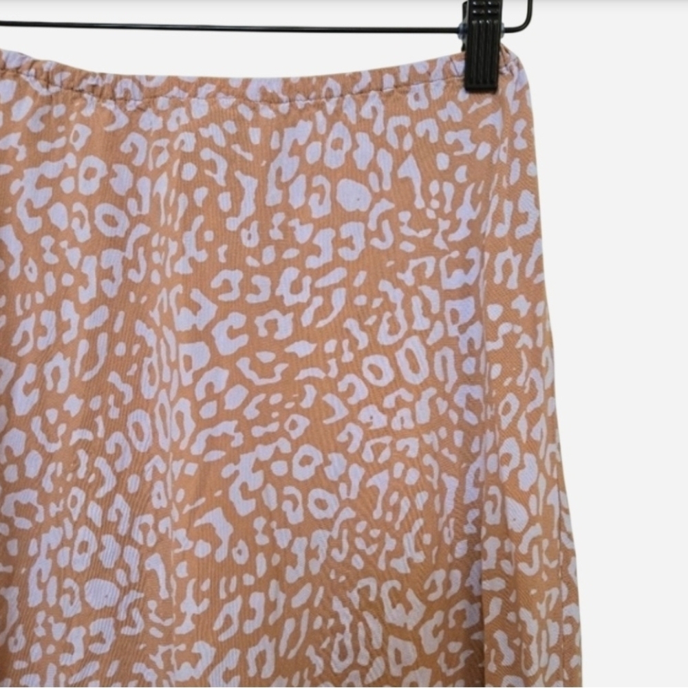 Motel Leopard Print Beige Purple Midi Skirt Size small - Picture 2 of 9
